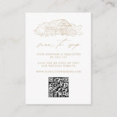Rustic Gold Barn Wedding QR Code Website RSVP Informatiekaartje (Voorkant)