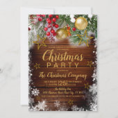 Rustic Gold Baubles Berries staren kerst Kaart (Voorkant)