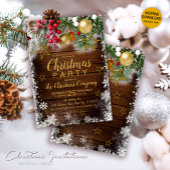 Rustic Gold Baubles Berries staren kerst Kaart