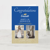 Rustic Gold Blue 2023 Afstuderen 2 Photo Afstudere Kaart (Voorkant)