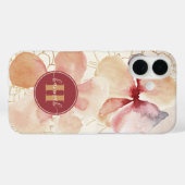 Rustic Gold Blush Waterverf Bloemen Case-Mate iPhone Case (Achterkant (horizontaal))