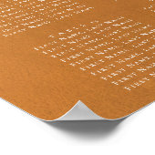 Rustic Gold Boho Wedding 16 Table Seating Chart Poster (Hoek)