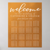 Rustic Gold Boho Wedding 16 Table Seating Chart Poster (Voorkant)