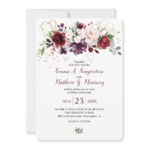 Rustic Gold Burgundy Wine Blush Floral Wedding