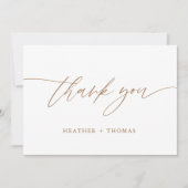 Rustic Gold Calligraphy Weddenschap Hartelijk dank Bedankkaart (Voorkant)