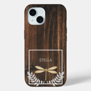 Rustic Gold Dragonfly - Aangepast iPhone 15 Case