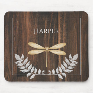 Rustic Gold Dragonfly - Aangepaste Muismat
