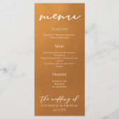 Rustic Gold Earth Tone Fall Weddenrenmenu Menu (Voorkant)
