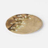 Rustic Gold en White Lily Floral Papieren Bordje (Gekanteld)