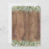 Rustic Gold Eucalyptus & White Floral Wood Bridal Kaart (Achterkant)