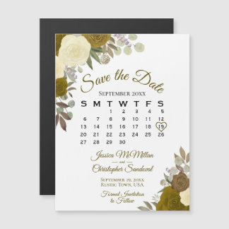 Rustic Gold Floral bespaart het Magnet van de Kale