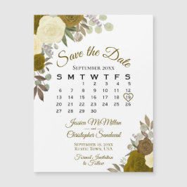 Rustic Gold Floral bespaart het Magnet van de Kale
