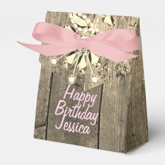 Rustic Gold Floral Gem Bedankdoosjes (Voorkant Zijde)