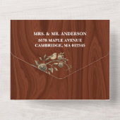 Rustic Gold Floral Wedding All In One Uitnodiging (Achterkant)