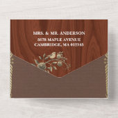 Rustic Gold Floral Wedding All in One Uitnodiging (Achterkant)