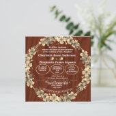 Rustic Gold Floral Wedding Kaart (Staand voorkant)