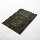 Rustic GOLD FOIL Text Wood Kijk Weddenschap Folie Uitnodiging (Gedraaid)