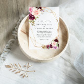 Rustic Gold Geometric Floral Traditional Wedding Kaart