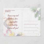 Rustic Gold Gift & Snoep Kerstfeest Uitnodiging (Achterkant)