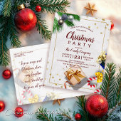 Rustic Gold Gift & Snoep Kerstfeest Uitnodiging