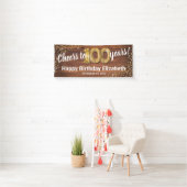 Rustic Gold Glitter 100th Birthday Spandoek (Insitu)