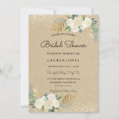 Rustic Gold Glitter Floral Vrijgezellenfeest Kaart (Voorkant)