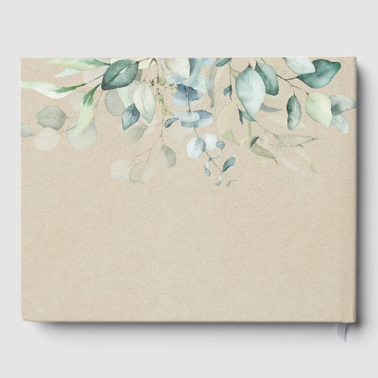 Rustic Gold Green Botanical Wedding Gastenboek (Achterkant)