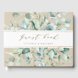 Rustic Gold Green Botanical Wedding Gastenboek