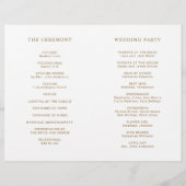 Rustic Gold Green Waterverf Wedding Programme (Achterkant)