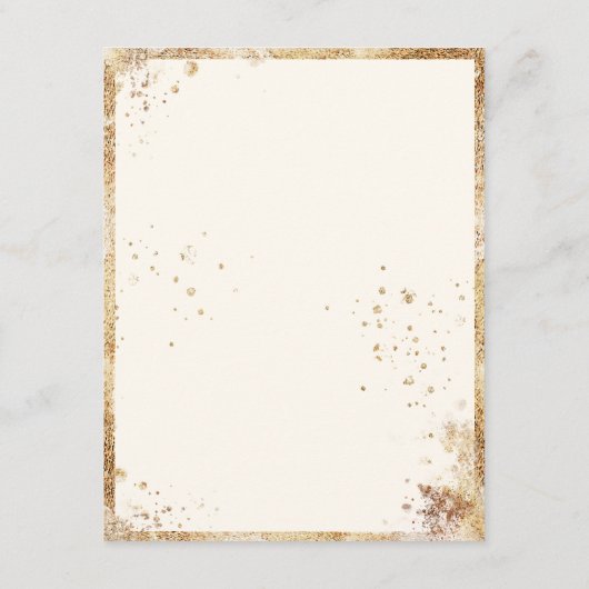 Rustic Gold Greenery Waterverf Save the Date (Achterkant)