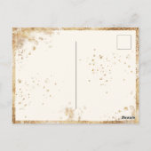 Rustic Gold Greenery Waterverf Save the Date Briefkaart (Achterkant)