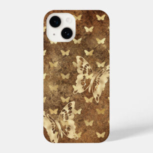 Rustic Gold Grunge Butterflies iPhone 14 Hoesjes iPhone 14 Hoesje