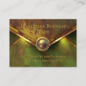 Rustic Gold Handyman Services Verde Green Rust Visitekaartje (Voorkant)