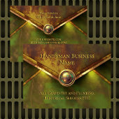 Rustic Gold Handyman Services Verde Green Rust Visitekaartje