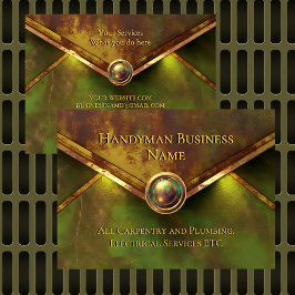 Rustic Gold Handyman Services Verde Green Rust Visitekaartje