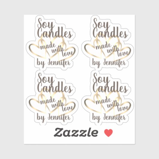 Rustic Gold Hearts gemaakt met Love Cool Soy Candl Sticker (Vel)