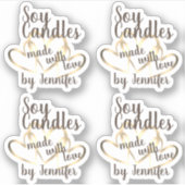 Rustic Gold Hearts gemaakt met Love Cool Soy Candl Sticker (Voorkant)