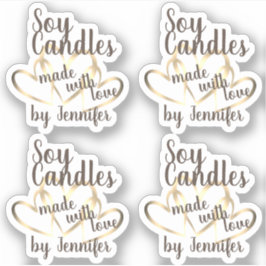 Rustic Gold Hearts gemaakt met Love Cool Soy Candl Sticker