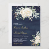 Rustic Gold Ivory Floral in één marinevrouw Kaart (Voorkant)