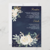 Rustic Gold Ivory Floral in één marinevrouw Kaart (Achterkant)