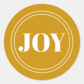 Rustic Gold Joy Round Sticker (Voorkant)