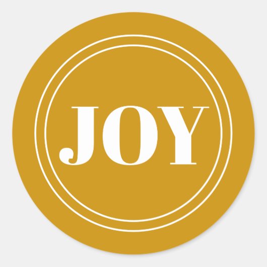 Rustic Gold Joy Round Sticker (Voorkant)
