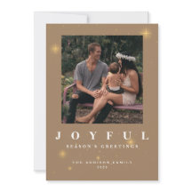 Rustic Gold Joyful Two Photo met kerstmis