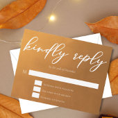 Rustic Gold Kindly Reply Simple Fall Wedding RSVP Kaartje