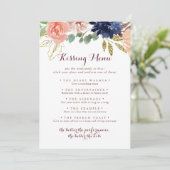 Rustic Gold Leaves Wedding Kissing Menu Game Kaart (Staand voorkant)