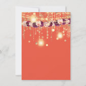 Rustic Gold Lights Jar Coral Rozen Weddenschap Kaart (Achterkant)