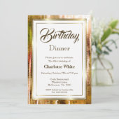 Rustic Gold Lijst 60th Birthday Dinner Invitation Kaart (Staand voorkant)
