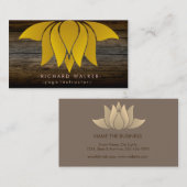 Rustic Gold Lotus Flower Yoga Meditation Retro Visitekaartje (Voorkant / Achterkant)