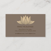 Rustic Gold Lotus Flower Yoga Meditation Retro Visitekaartje (Achterkant)