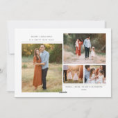 Rustic Gold Merry Christmas Collage Holiday Kaart (Achterkant)